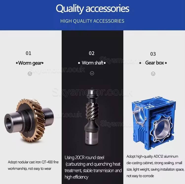 NRV-VS63 Series 0.3-2.8KW Worm Gearbox, Ratio 20:1 118-160nm with Dual Input Shaft